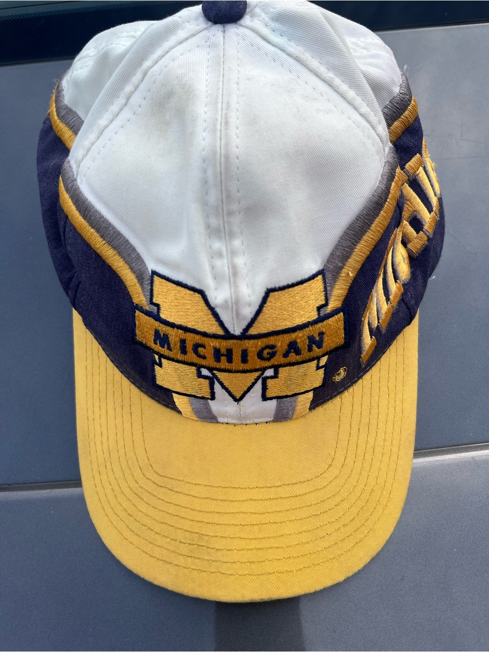 Michigan Wolverine Swirl Spellout Snapback Hat Twins Enterprise